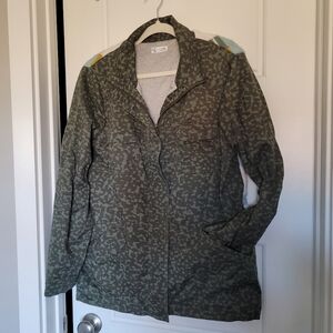 Utility jacket w/ woven back